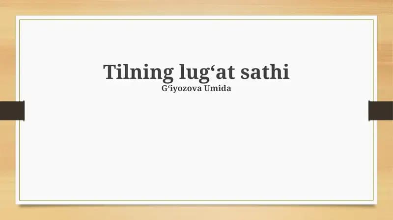 Nutq lug'atining darajalari