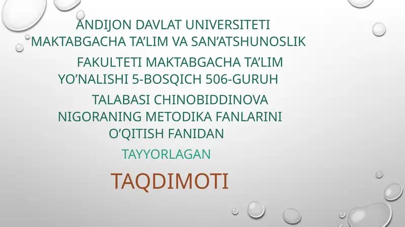 O’qituvchining muomalamadaniyati