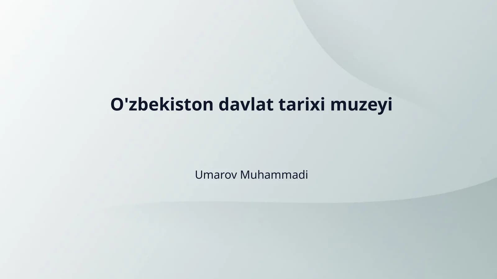 O'zbekiston davlat tarixi muzeyi