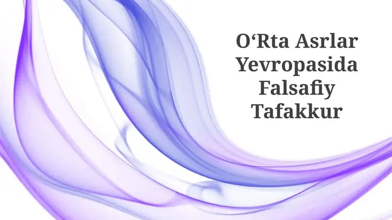 OʻRta Asrlar Yevropasida Falsafiy Tafakkur