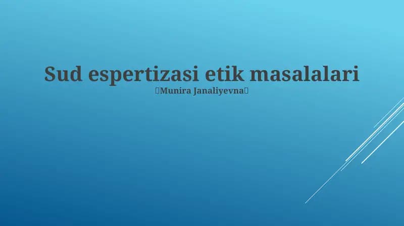 Sud espertizasi etik masalalari