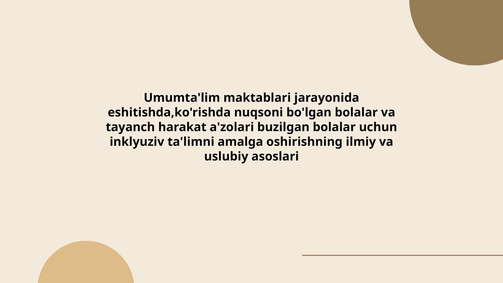 Inklyuziv ta'limni amalga oshirishning ilmiy va uslubiy asoslari