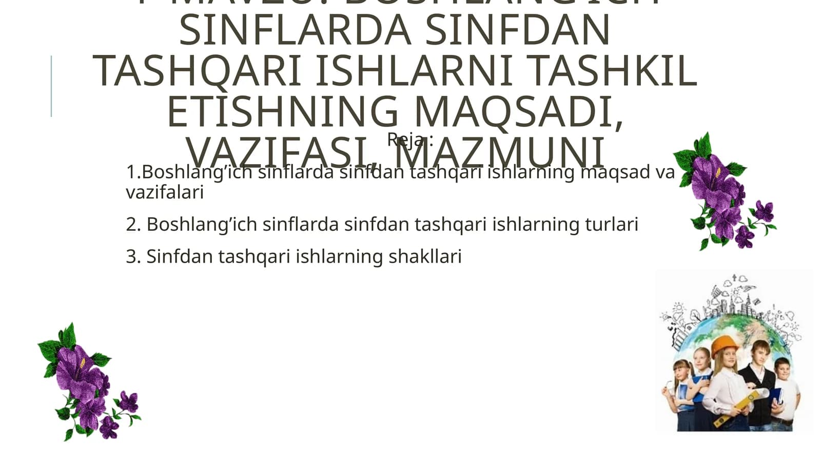Sinfdan tashqari ishlar