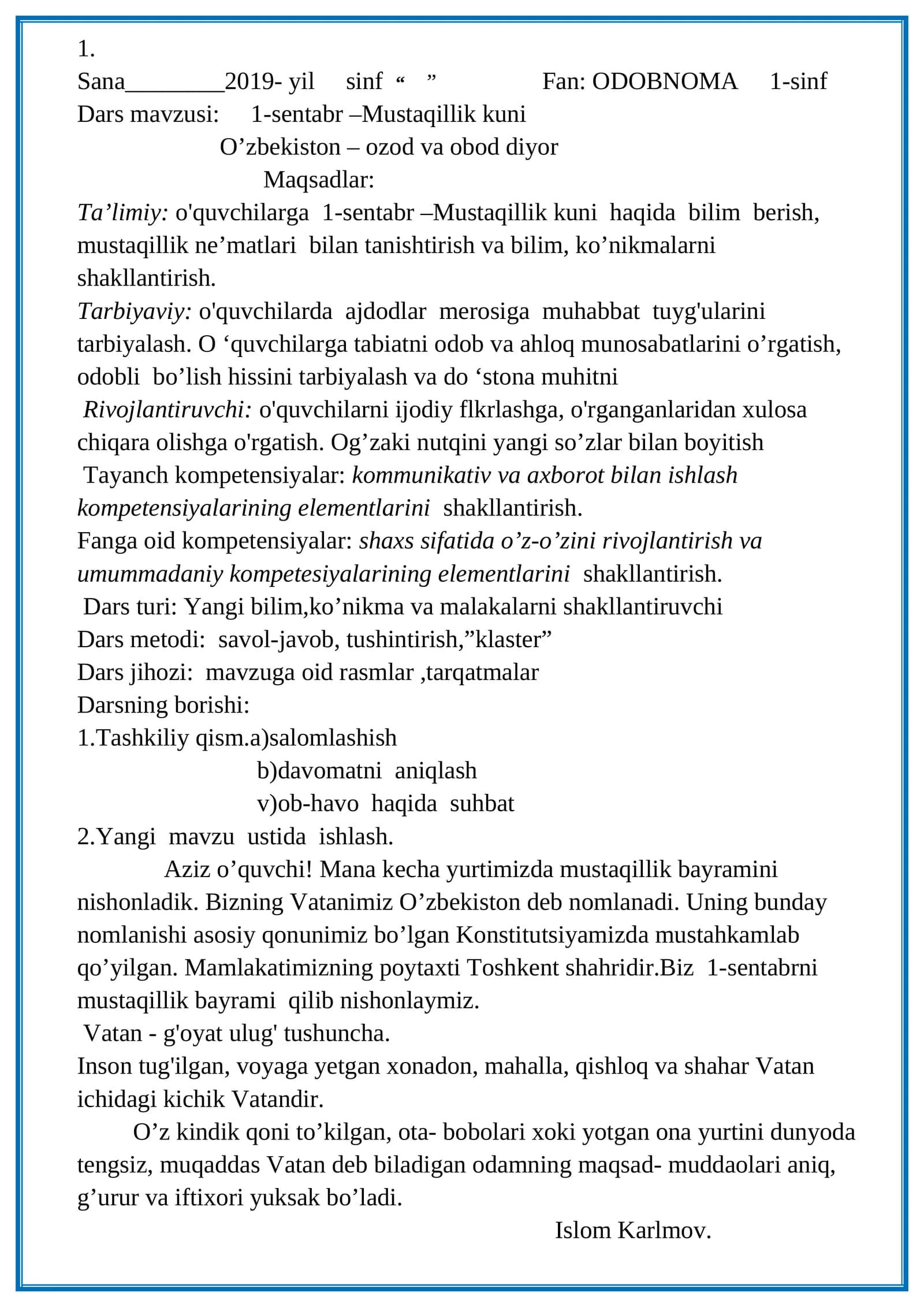 ODOBNOMA 1-sinf