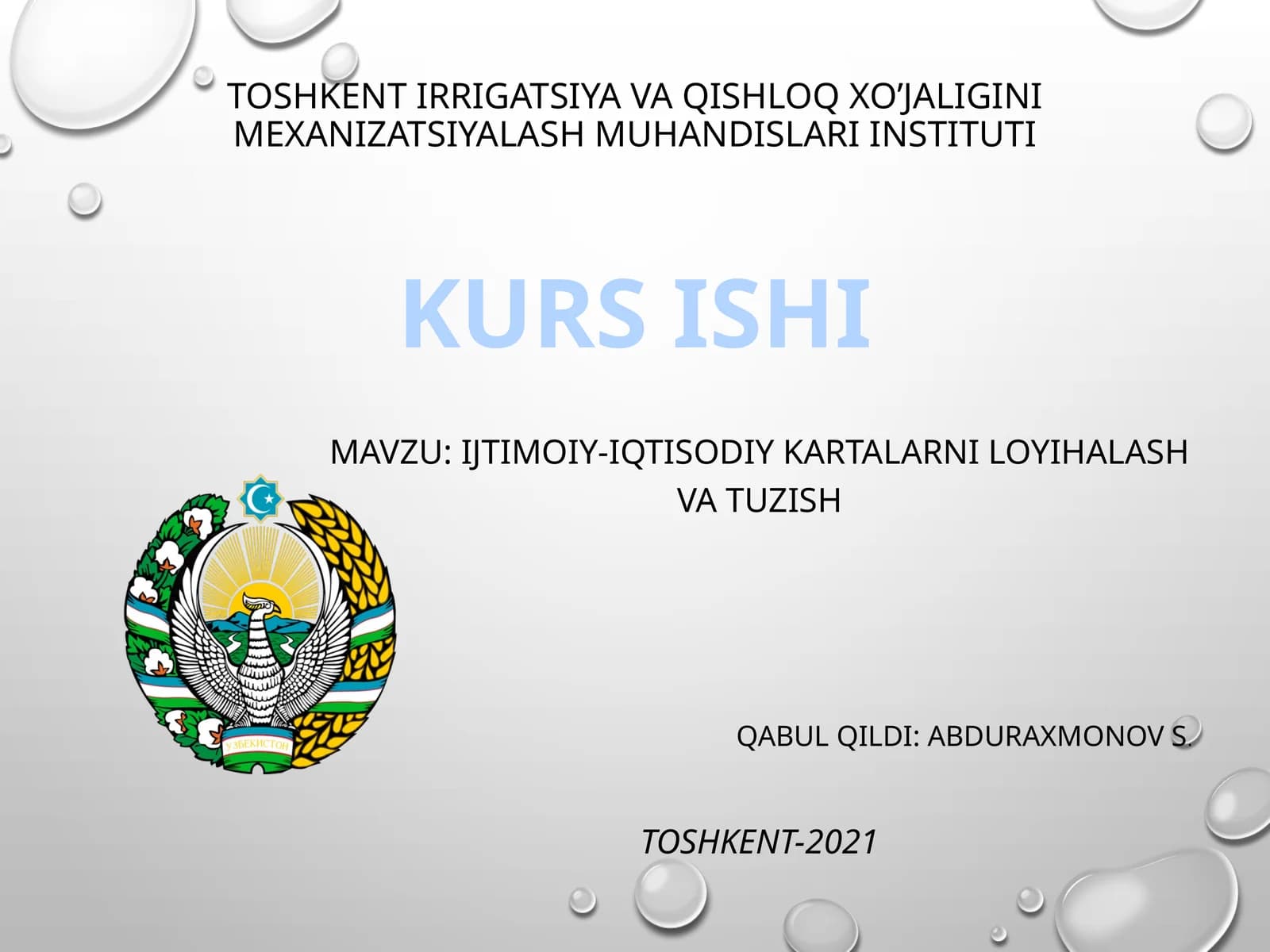 Ijtimoiy-iqtisodiy kartalarni loyihalash va tuzish