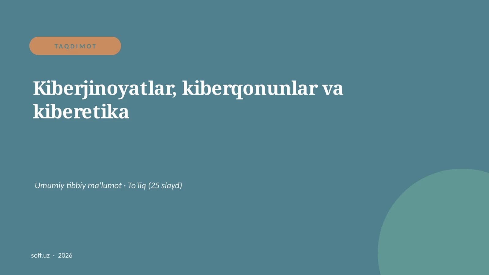 Kiberjinoyatlar, kiberqonunlar va kiberetika