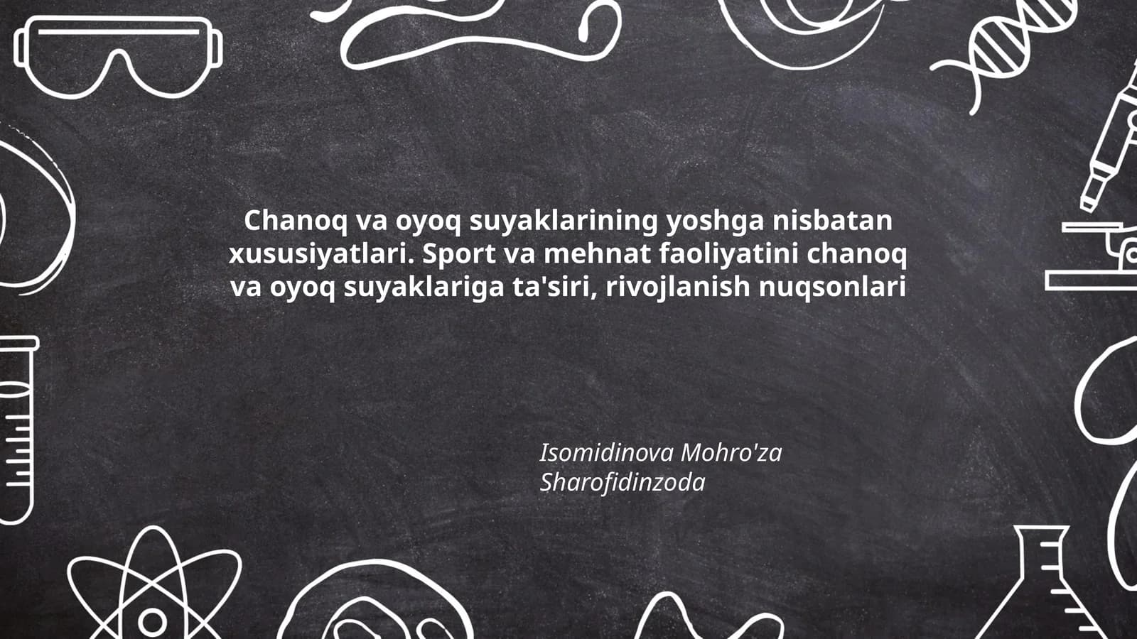 Chanoq va oyoq suyaklarining yoshga nisbatan xususiyatlari