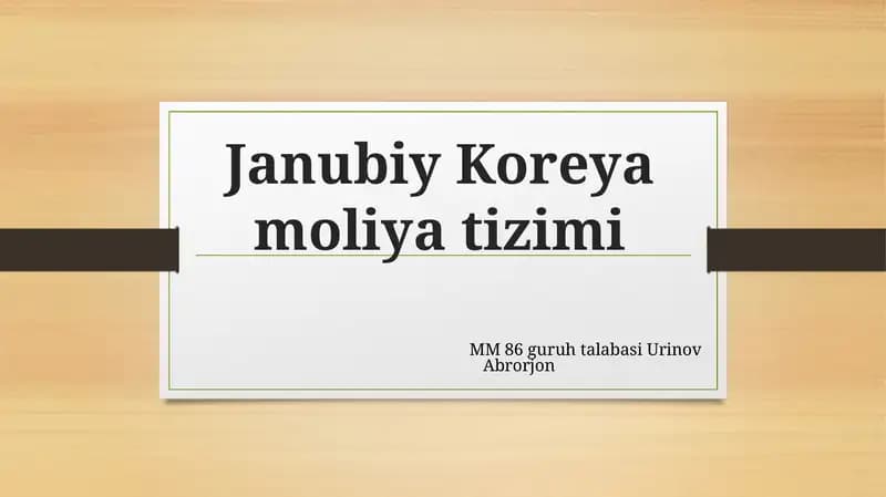 Janubiy Koreya moliyati zimi