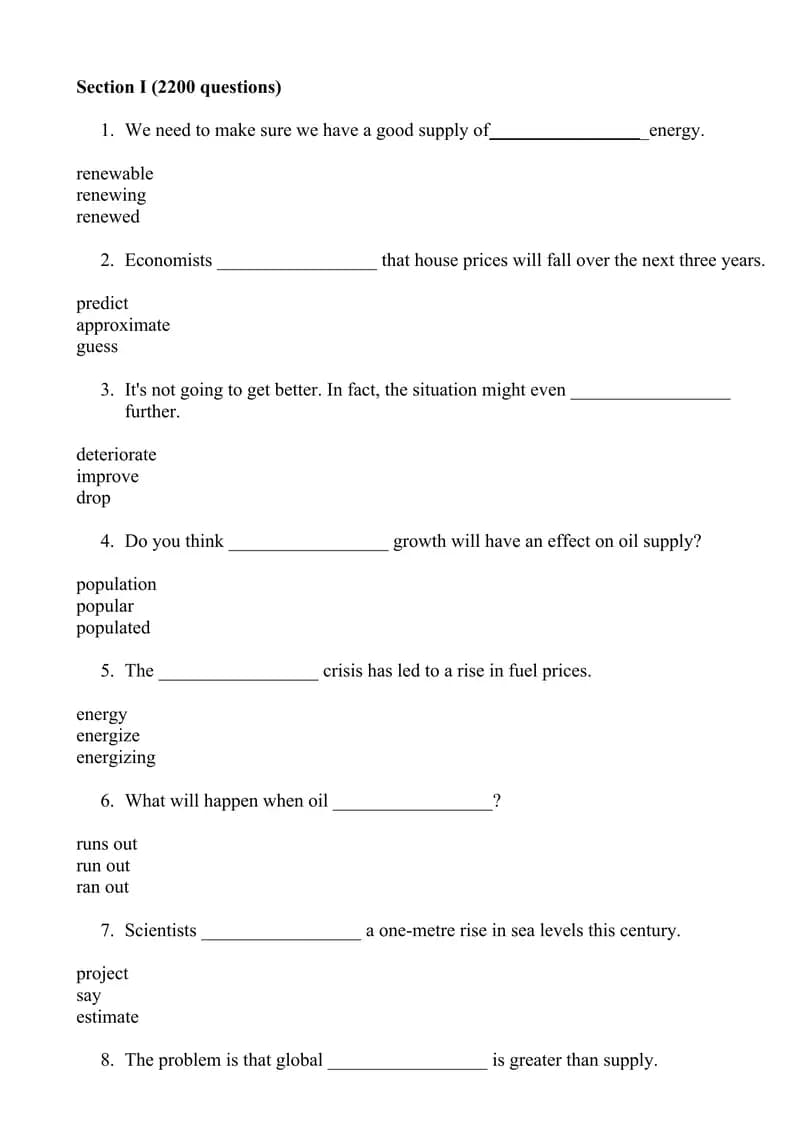 5000 Englisg test for final exam for every student