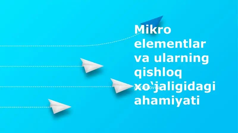 Mikro elementlar va ularning qishloq xo‘jaligidagi ahamiyati