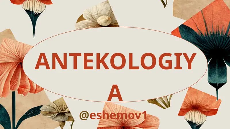 GULLASH BIOLOGIYASIGA EKOLOGIK OMILLARNING TA’SIRI.