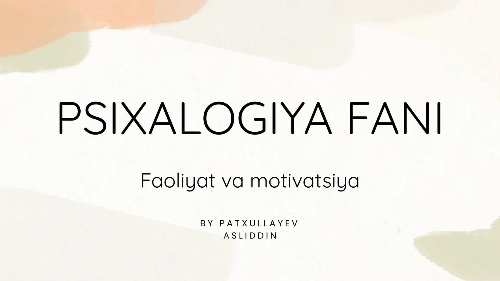 PSIXALOGIYA FANI