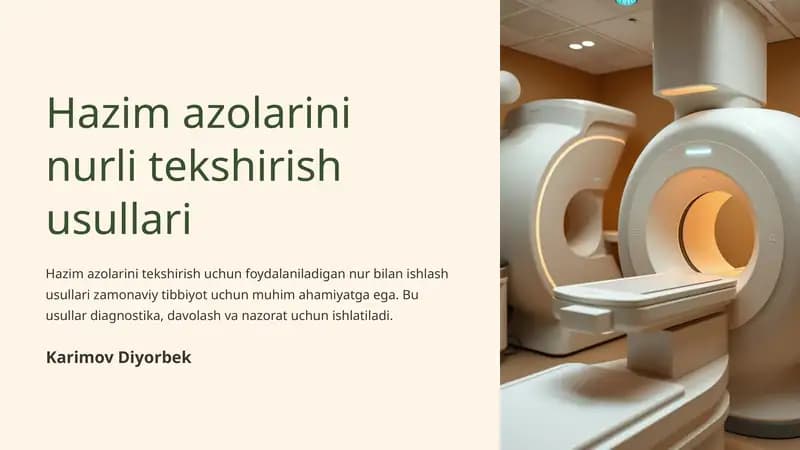 Hazim azolarini nurli tekshirish usullari