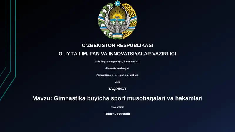 Gimnastika va uni uqish metodikasi