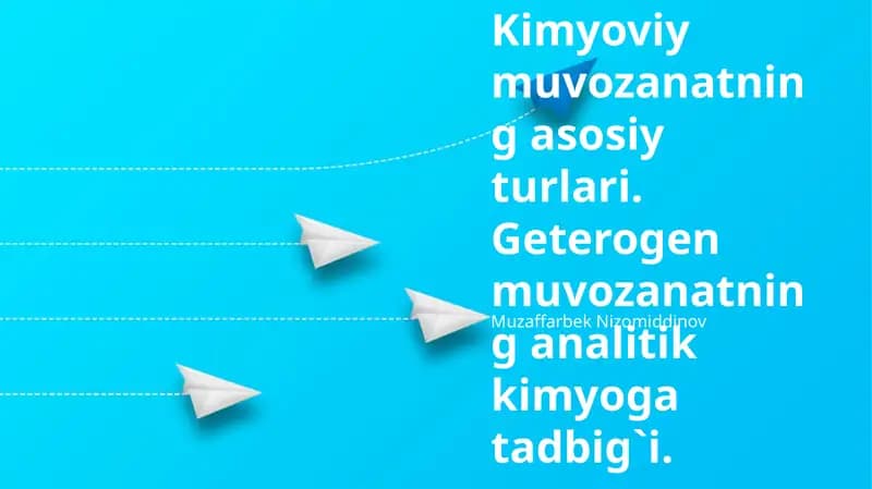 Geterogen muvozanatning analitik kimyoga tadbig`i