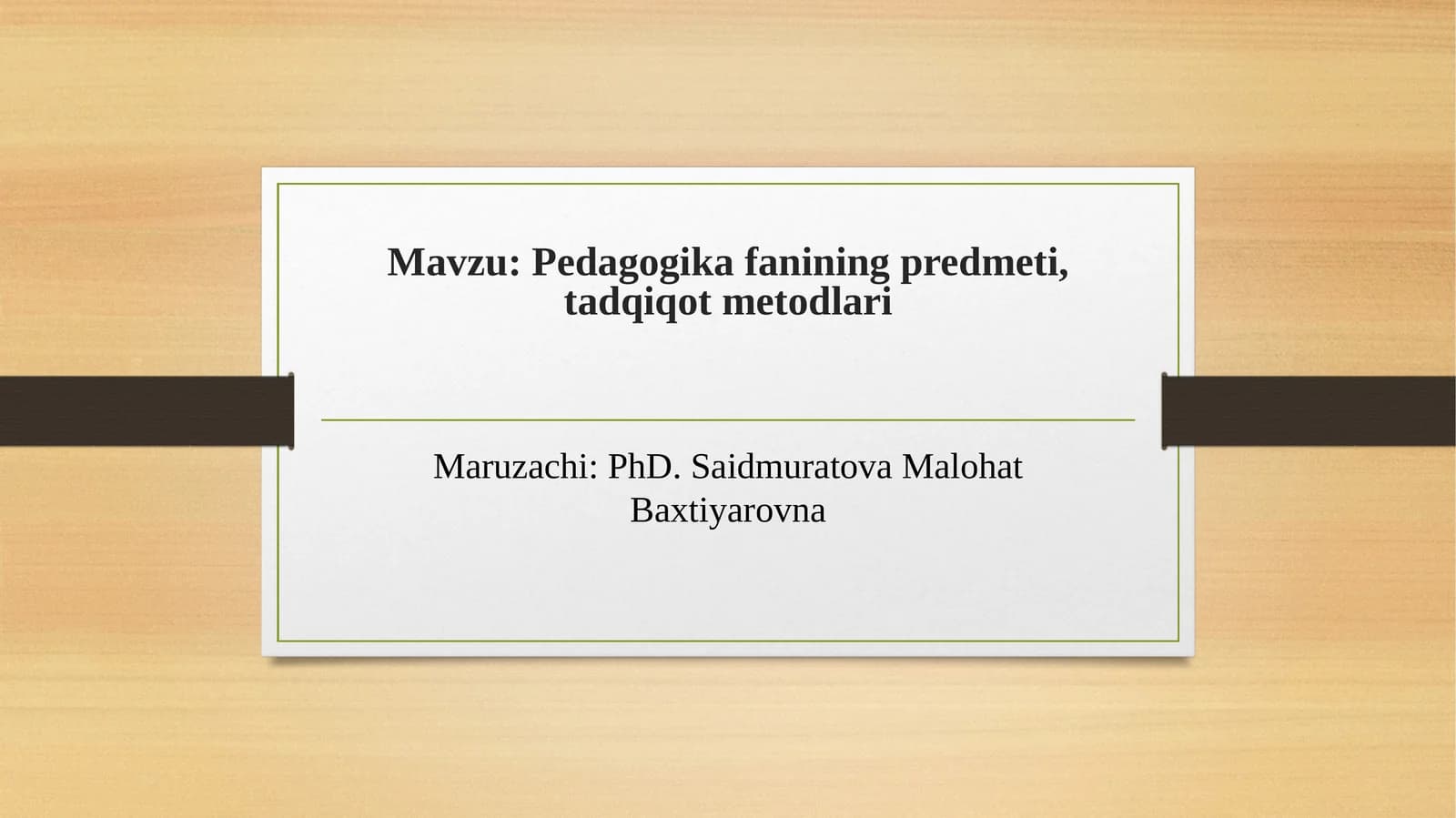 Pedagogikafanining predmeti, tadqiqot metodlari