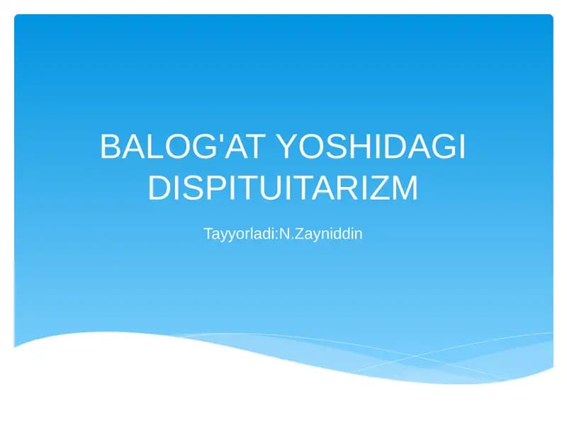 Balog'at yoshidagi dispituitarizm