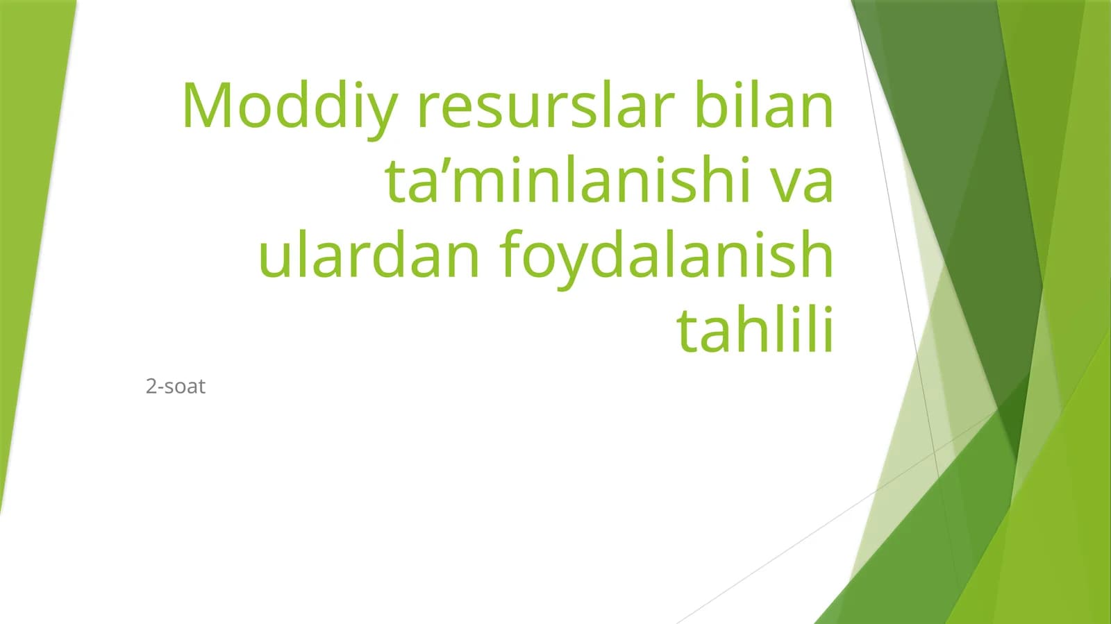 Moddiy resurslar bilan ta’minlanishi va ulardan foydalanish tahlili