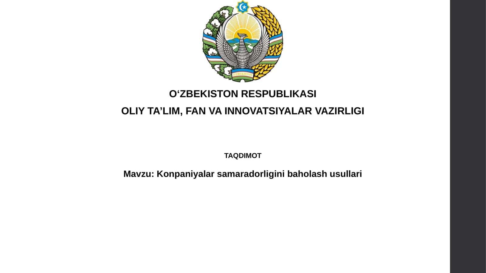 Konpaniyalarsamaradorliginibaholashusullari