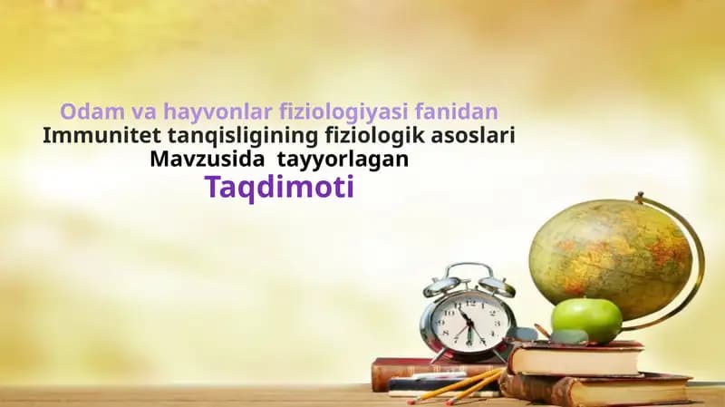 Immunitet tanqisligining fiziologik asoslari