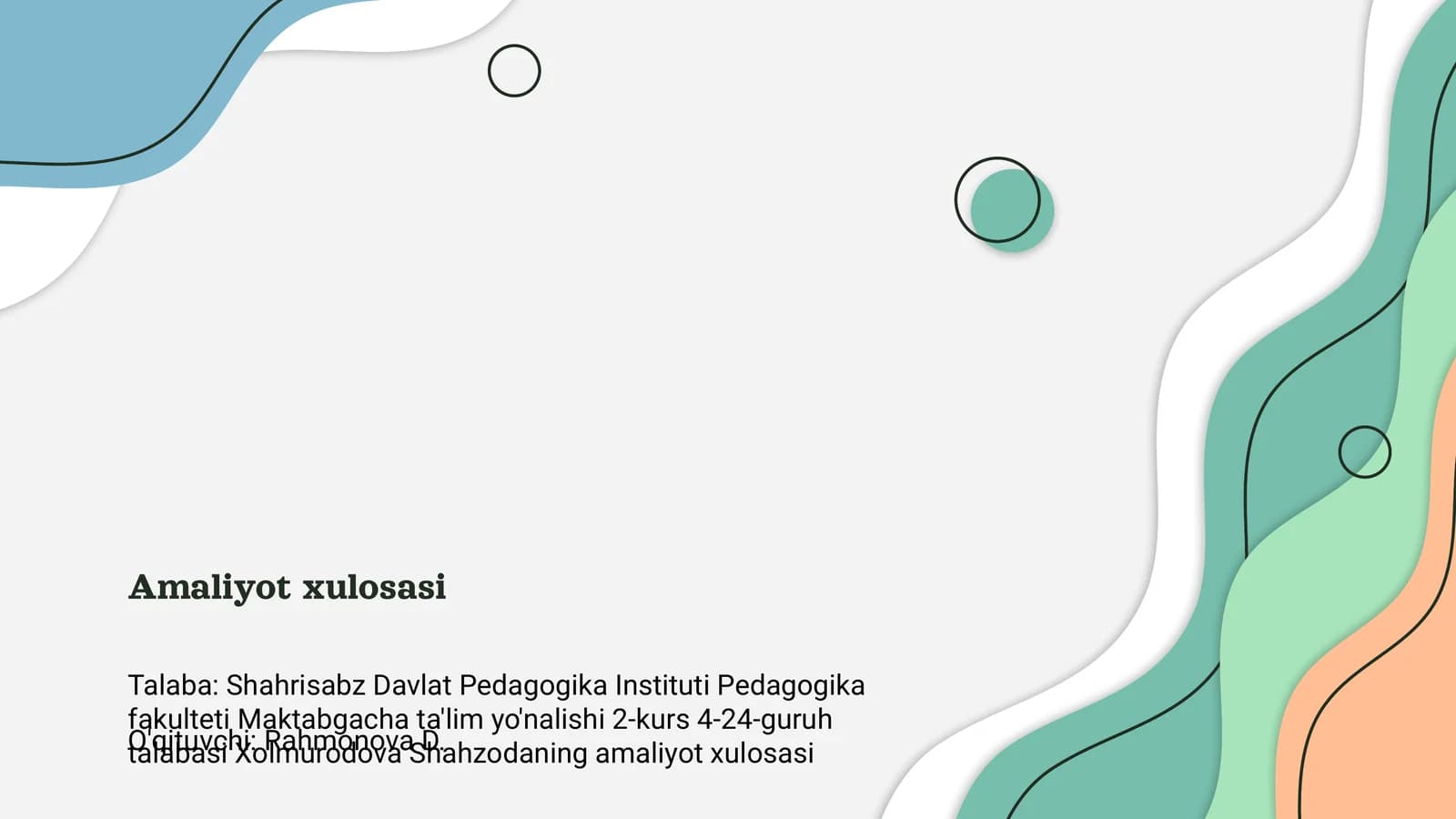 Amaliyot xulosasi