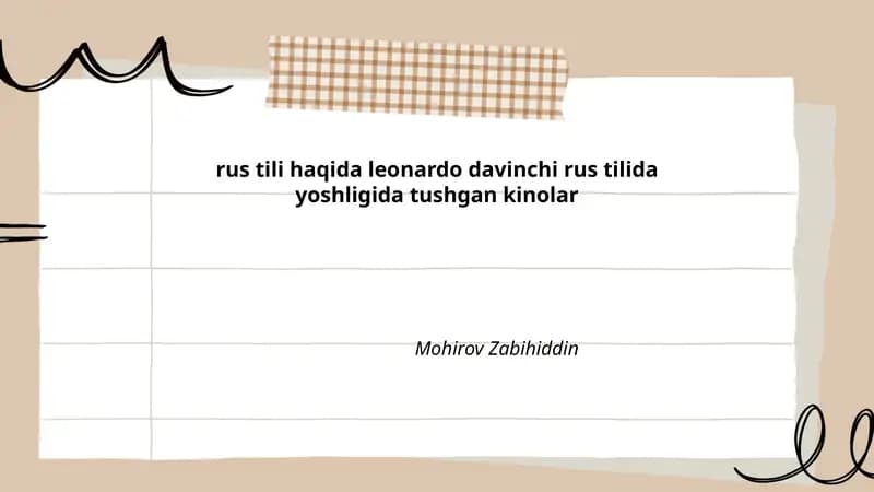 Рус тили ҳақида Леонардо даВинчи