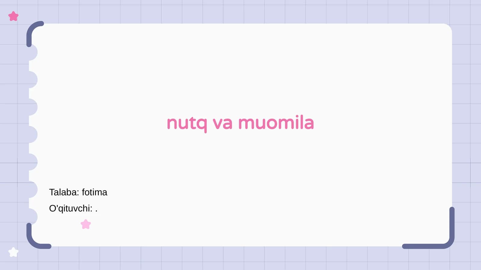 Nutq va muomila
