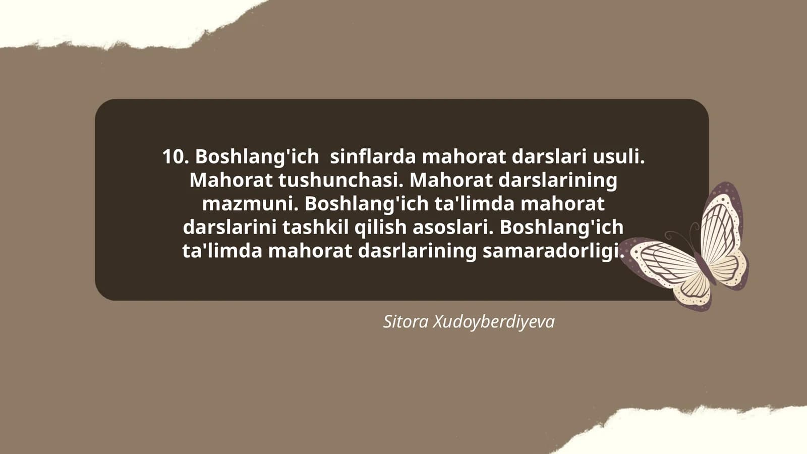 Boshlang'ich sinflarda mahorat darslari usuli