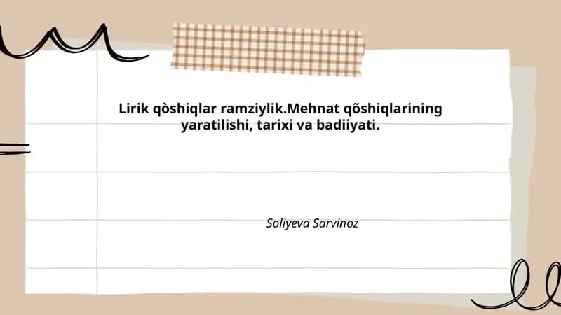Lirik qòshiqlar ramziyligi
