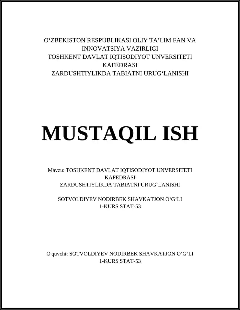 ZARDUSHTIYLIKDA TABIATNI URUG'LANISHI
