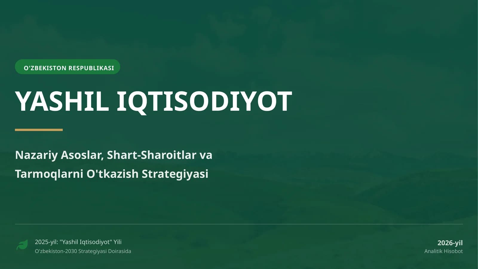 Yashil iqtisodiyot