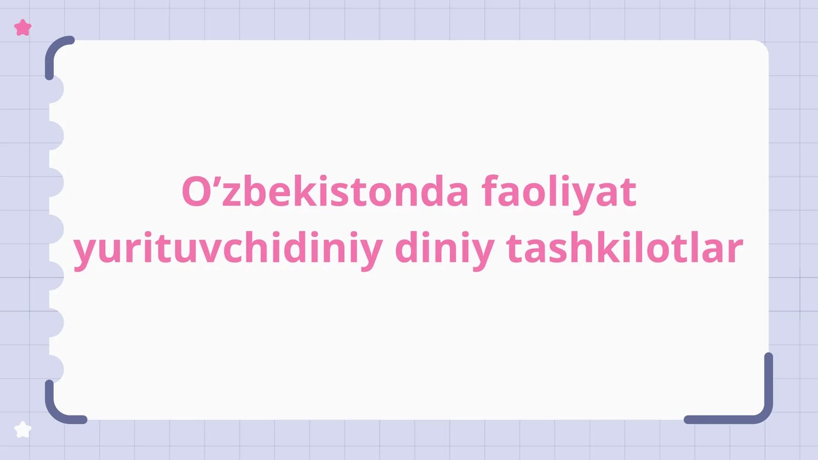 O’zbekistonda faoliyat yurituvchidiniy diniy tashkilotlar