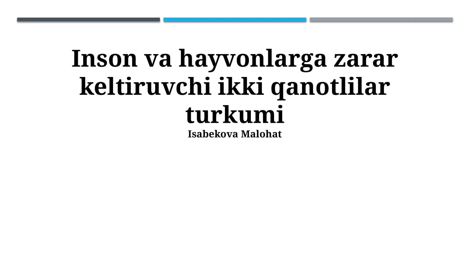Inson va hayvonlarga zarar keltiruvchi ikki qanotlilar turkumi