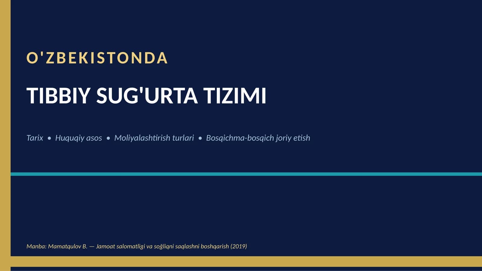 Tibbiy sug'urta tizimi