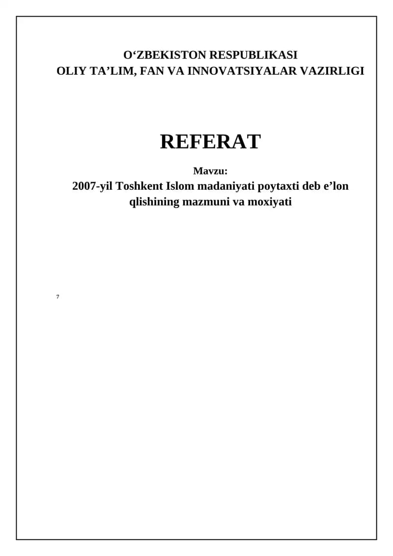 Toshkent Islom madaniyati poytaxti: Tarix va meros