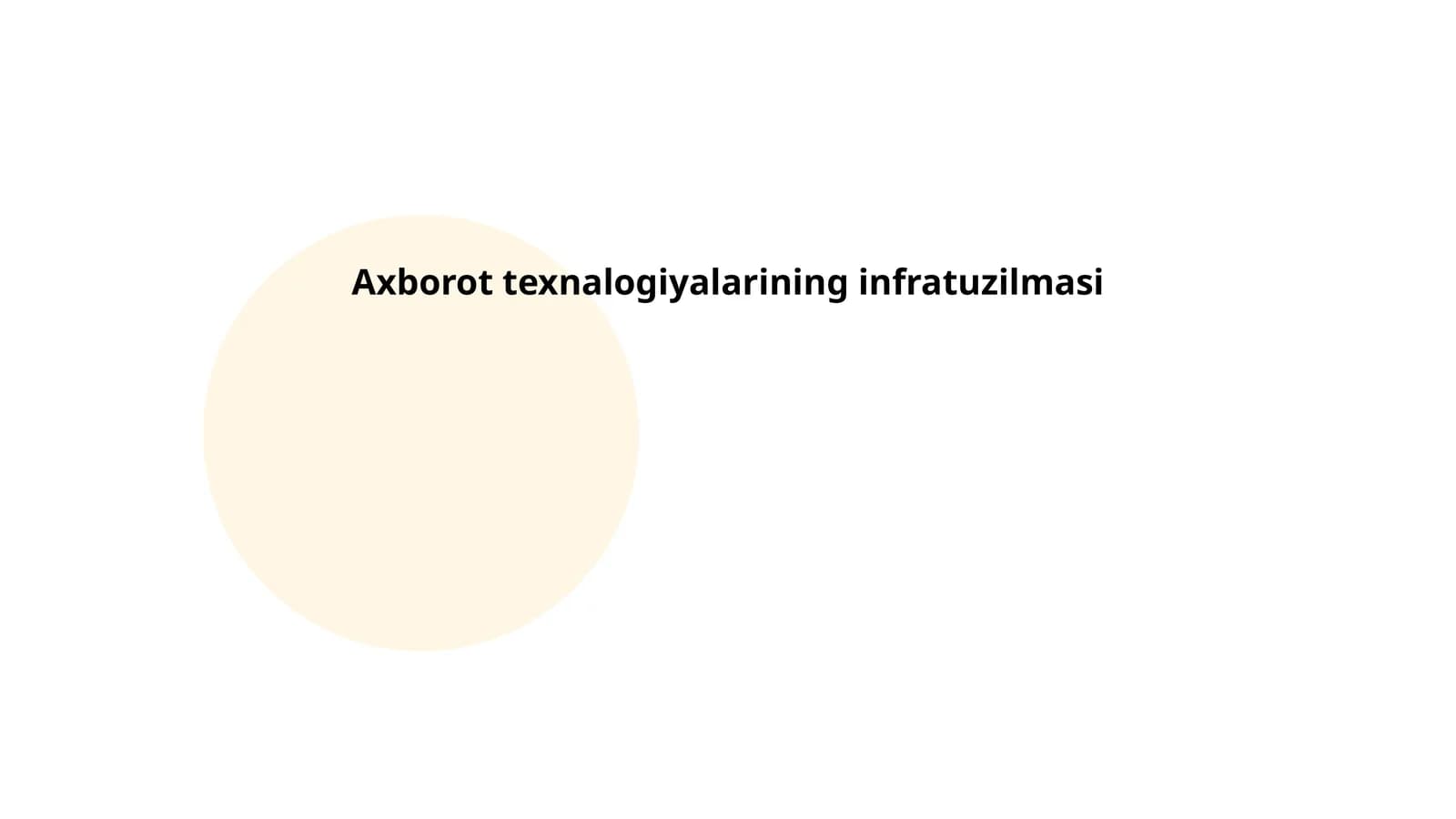 Axborot texnalogiyalarining infratuzilmasi