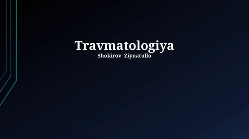 Travmatologiya