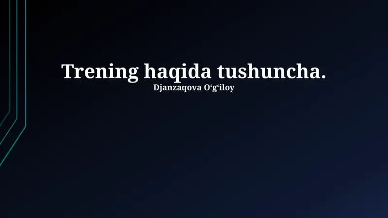 Trening tushunchasi