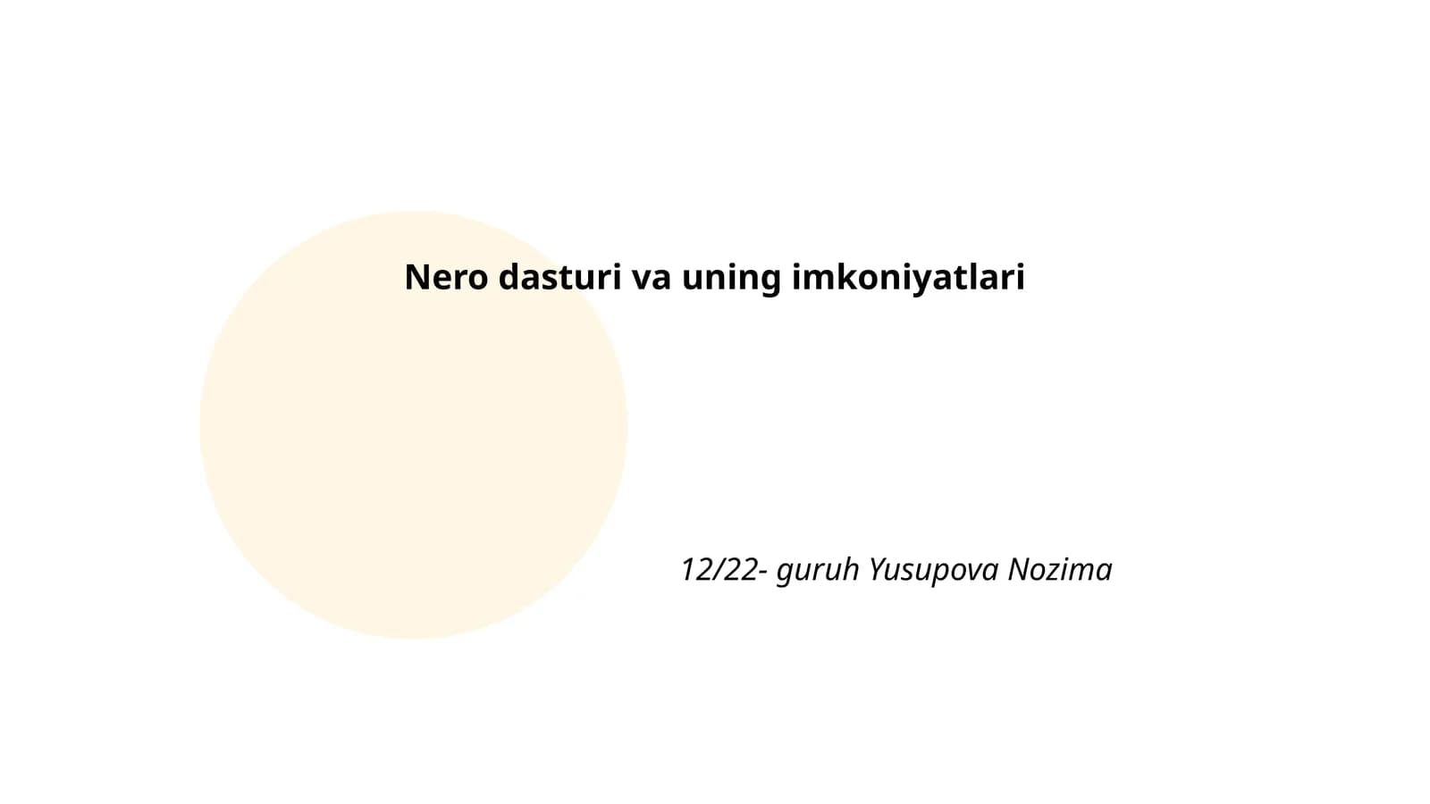 Nero dasturi va uning imkoniyatlari