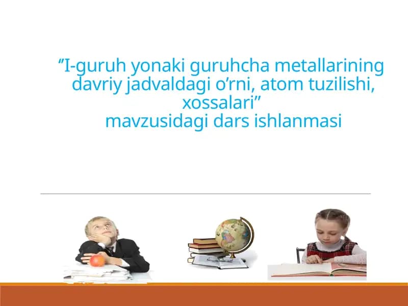 I-guruh yonaki guruhcha metallariningdavriy jadvaldagi o’rni,atom tuzilishi,xossalari