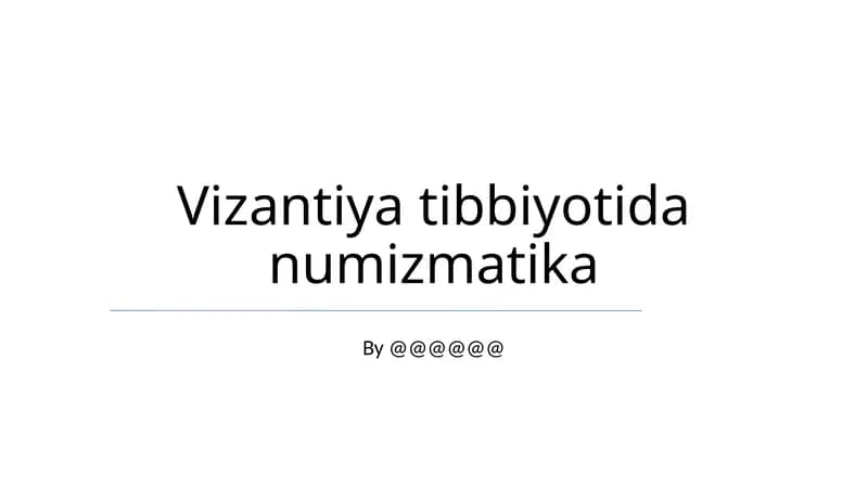 Vizantiya tibbiyotida numizmatika