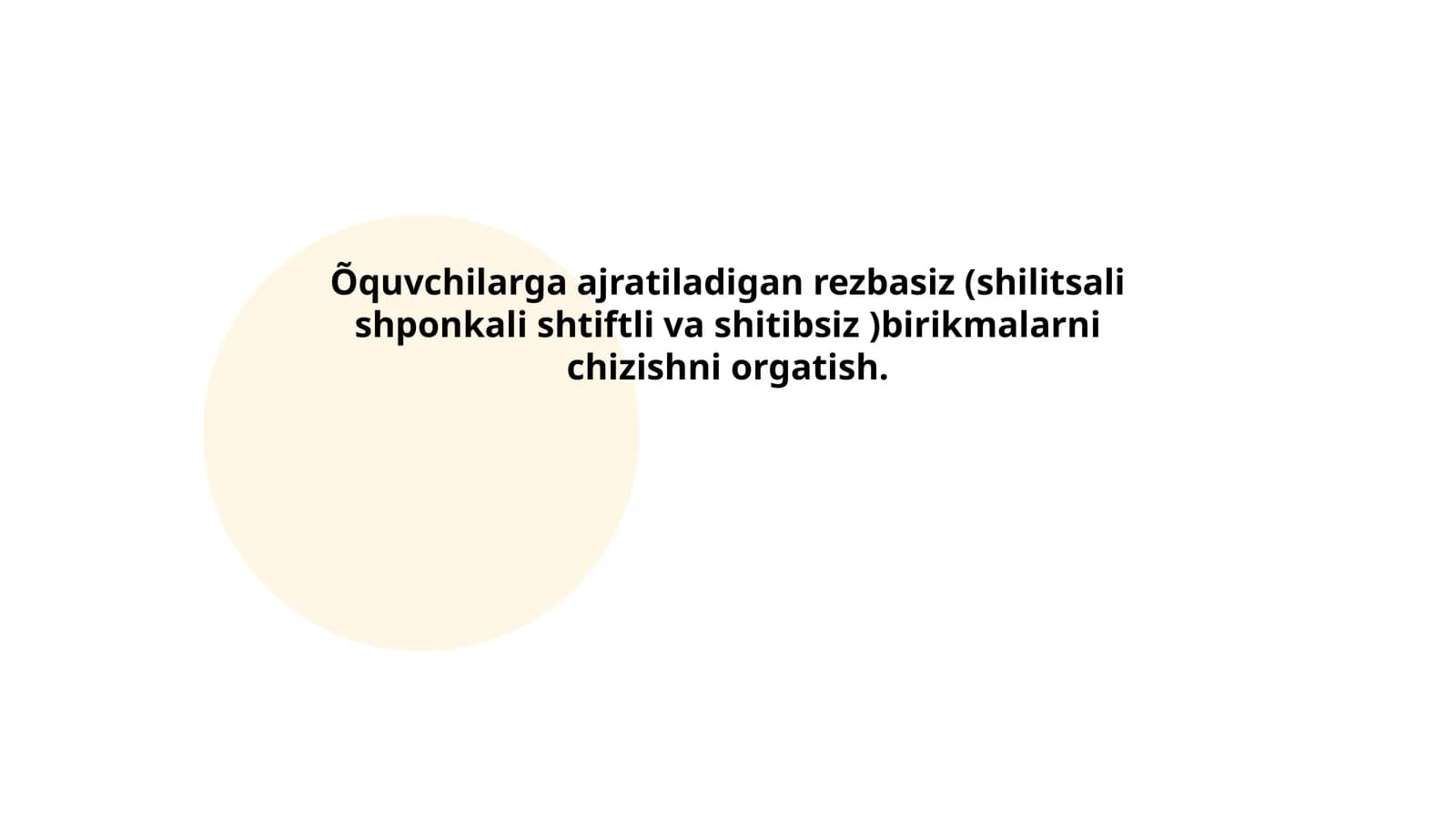 Õquvchilarga ajratiladigan rezbasiz (shilitsali shponkali shtiftli va shitibsiz )birikmalarni chizishni orgatish