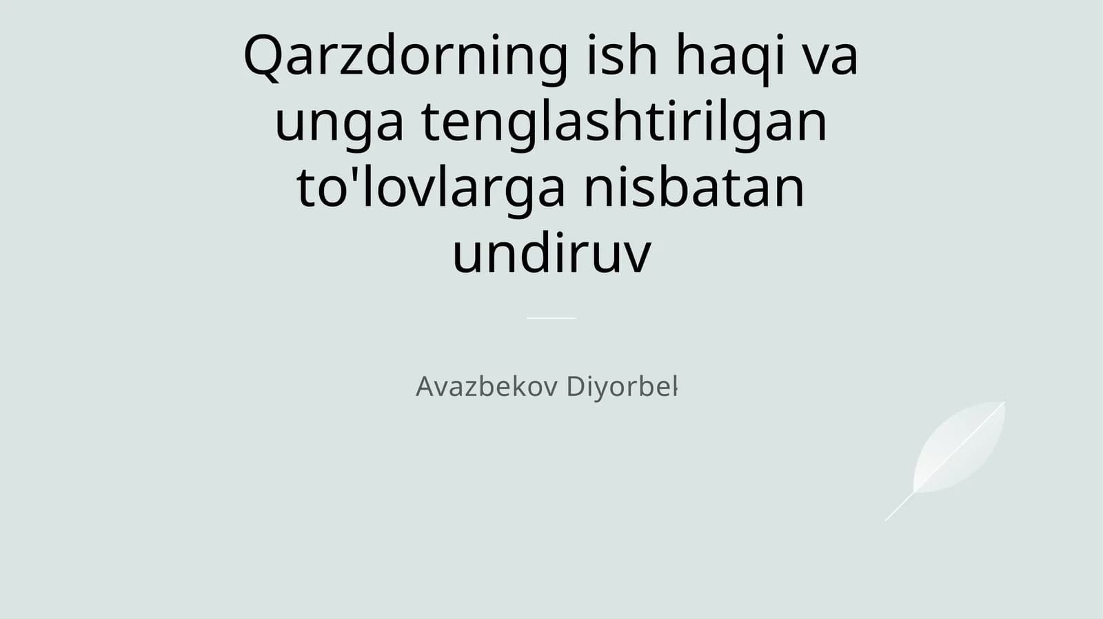 Qarzdor ish haqi va tenglashtirilgan to'lovlar ustidan undiruv