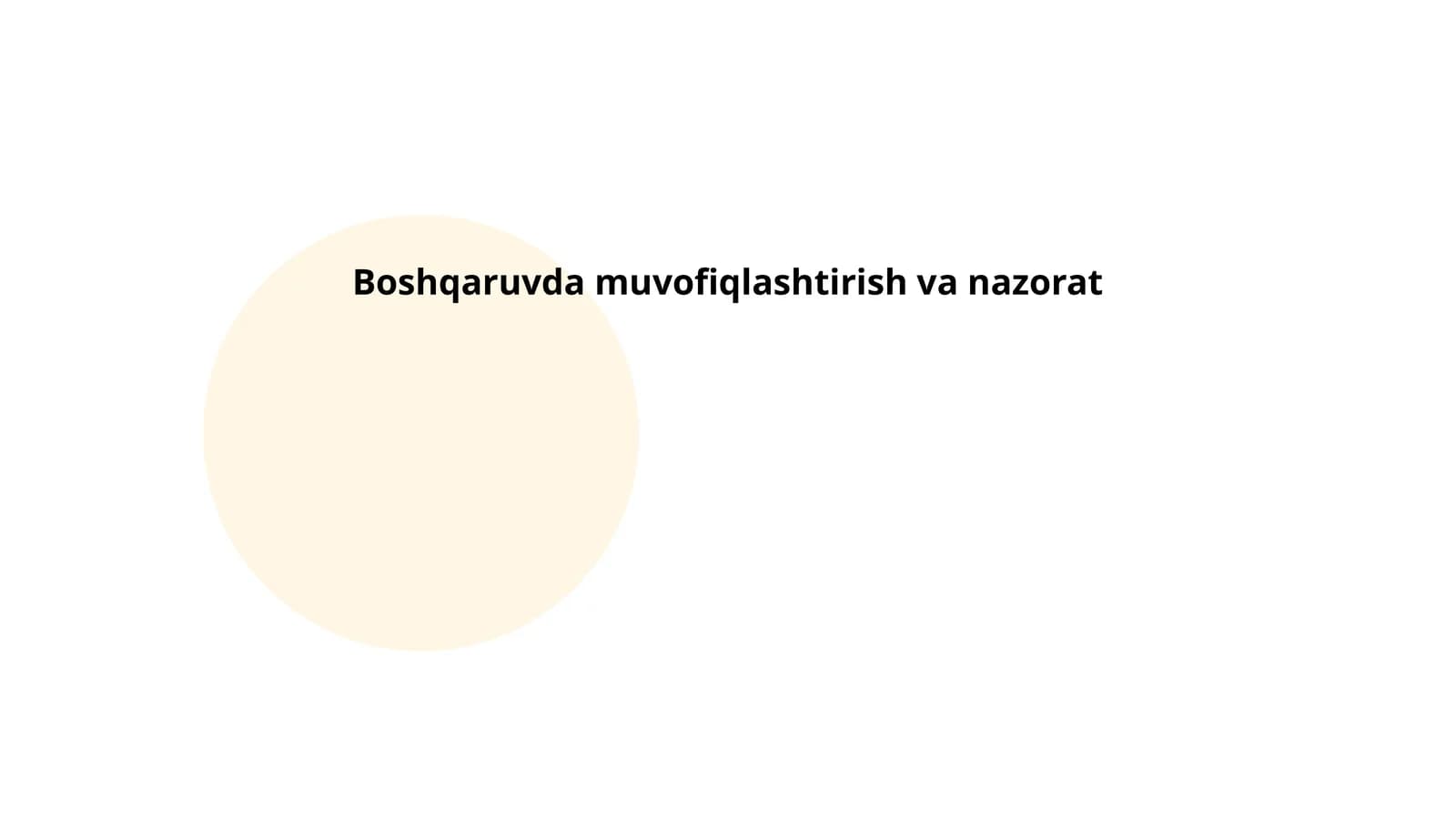 Boshqaruvda muvofiqlashtirish va nazorat