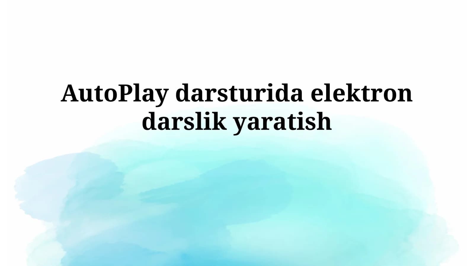 Electric textbook creation with autoplay