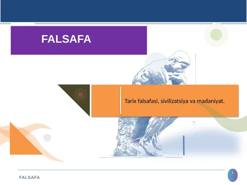 Tarix falsafasi, sivilizatsiya va madaniyat