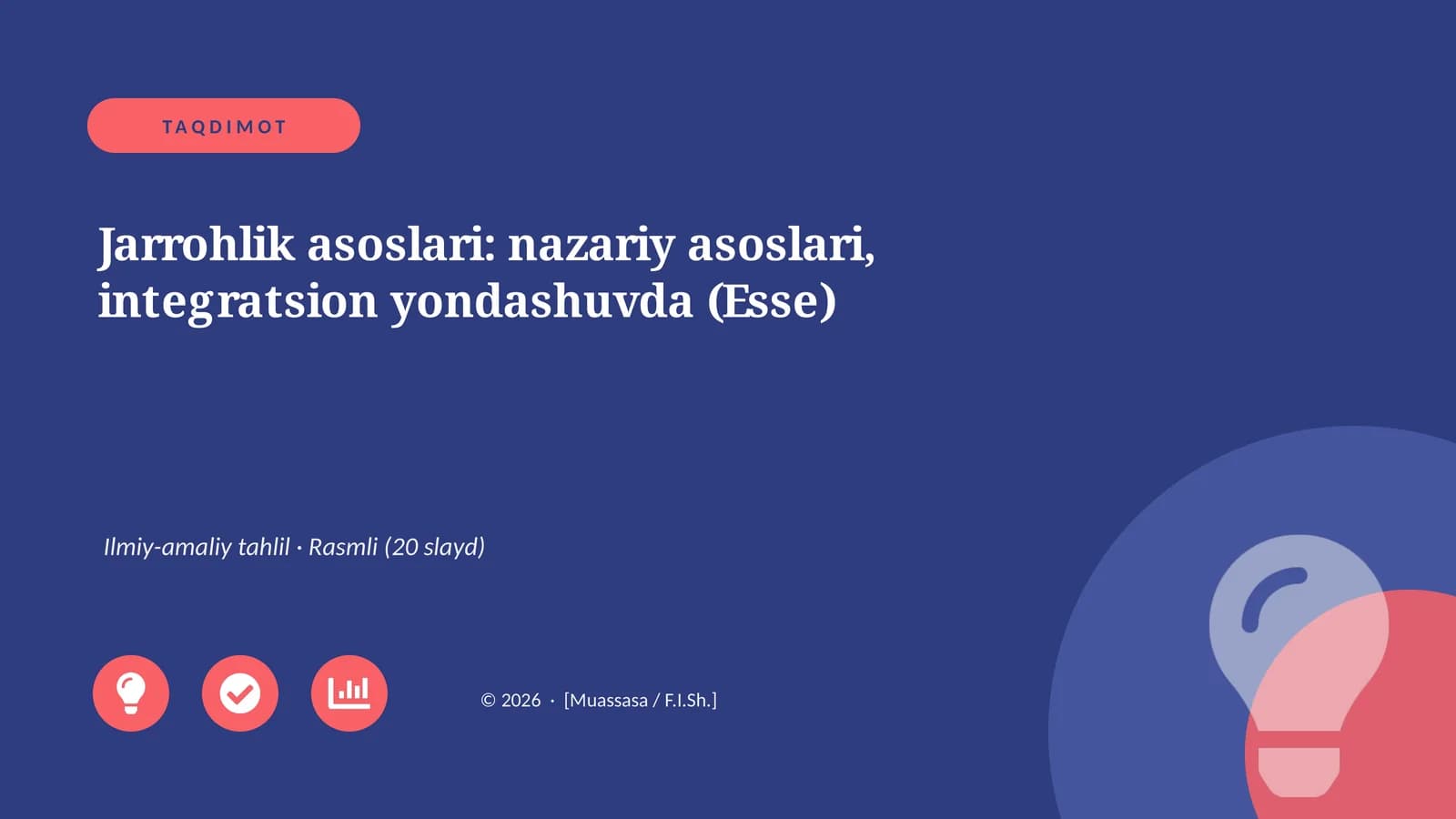 Jarrohlik asoslari: nazariy asoslari, integratsion yondashuvda (Esse)