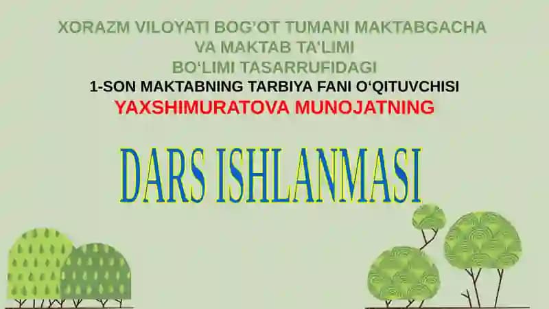 EKOLOGIK ISTIROHAT BOG I DARS ISHLANMA