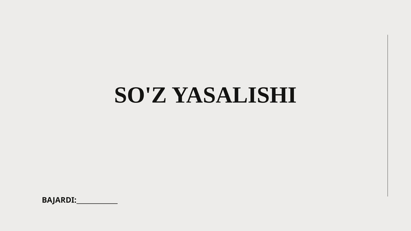 SO'Z YASALISHI