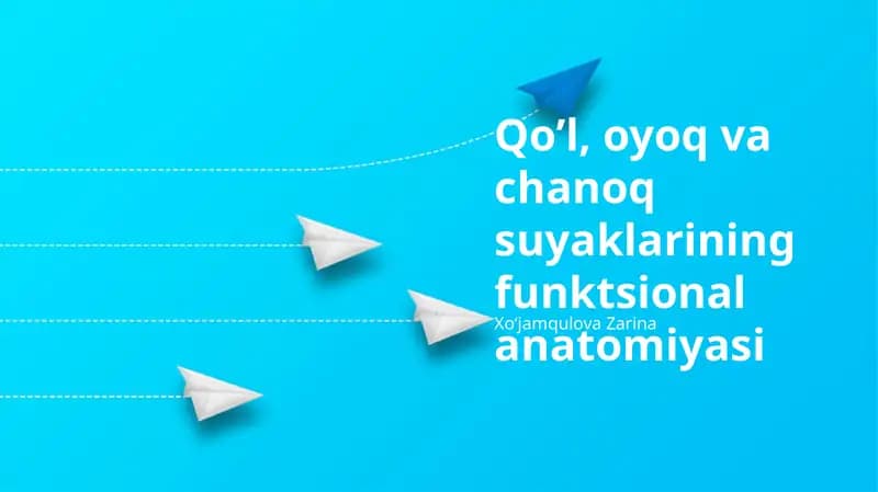 Qo’l, oyoq va chanoq suyaklarining funktsional anatomiyasi